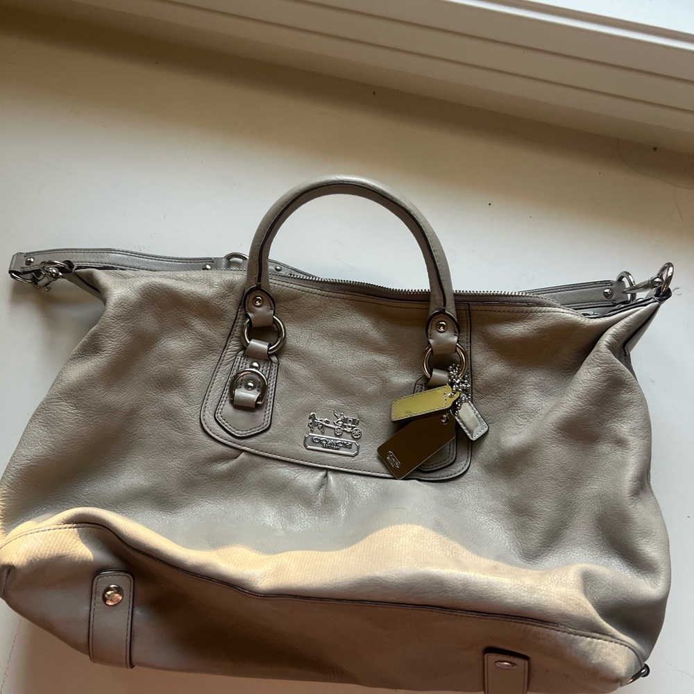 Coach Gray Leather Tote Bag